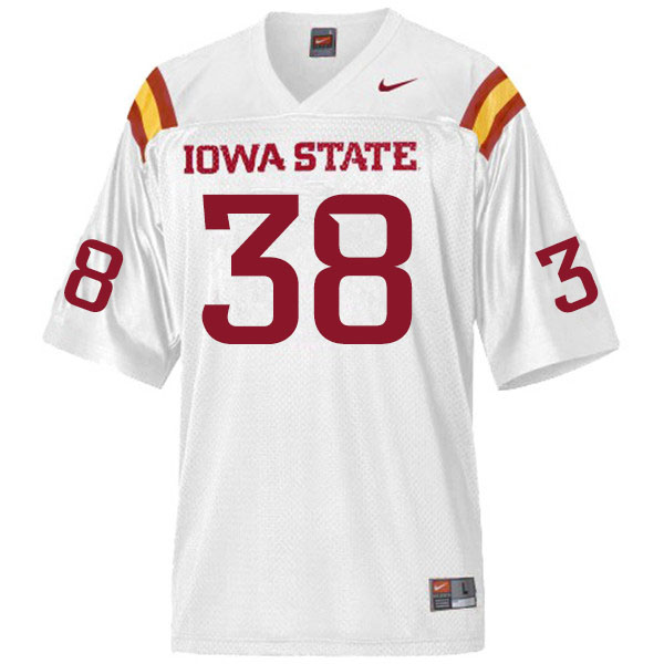 Men #38 Levi Hummel Iowa State Cyclones College Football Jerseys Sale-White - Click Image to Close